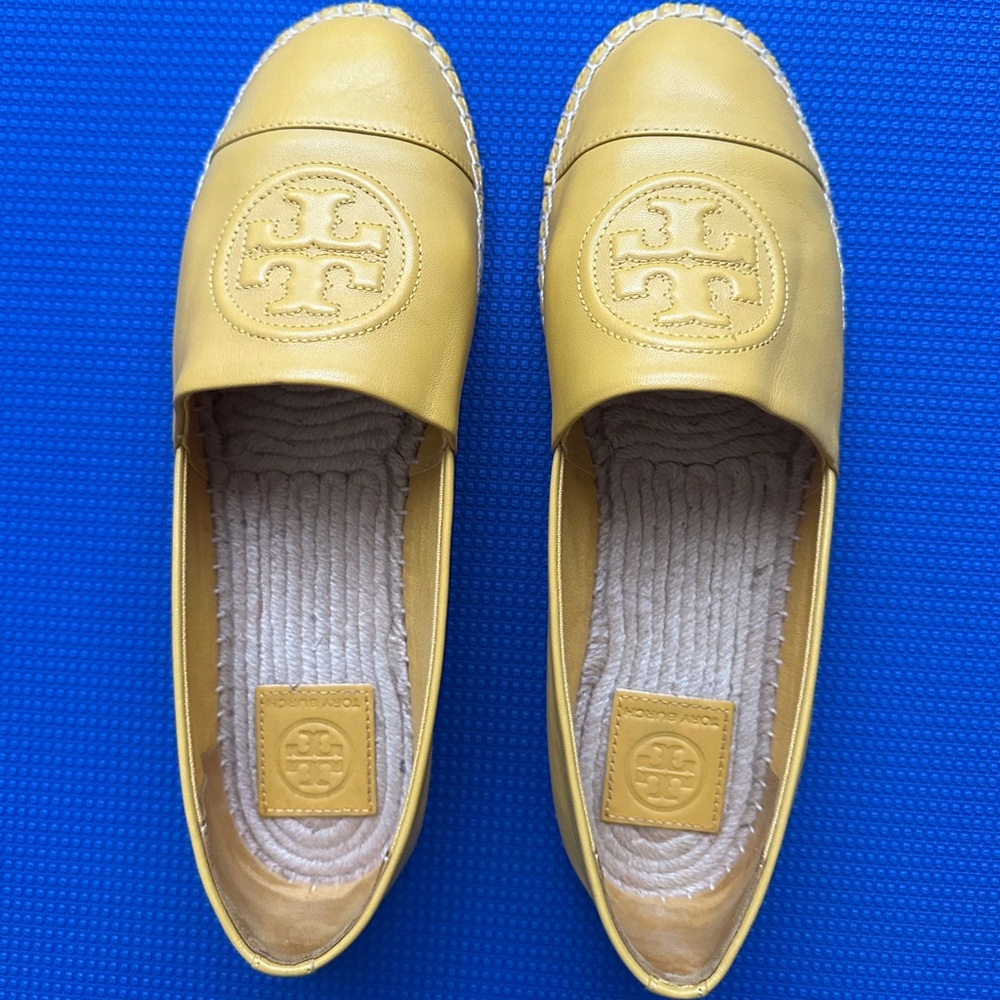 Tory Burch Yellow Leather Flats